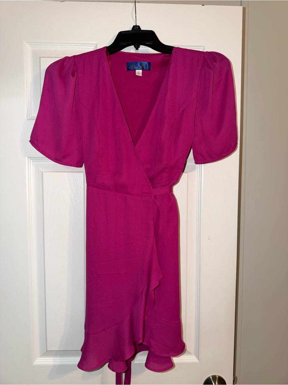 Blue Rain Francesca's Magenta Pink Ruffle Wrap Dress XS